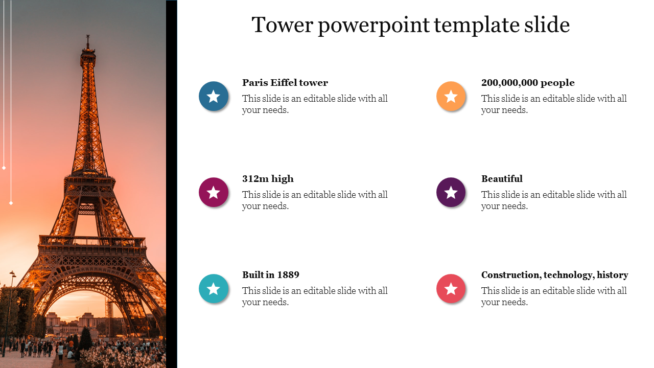 Tower powerpoint template slide